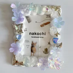 ホワイト×ブルー　ホイップデコ　トレカケースデコ