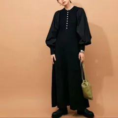 ADAM ET ROPE' ボタンディテールロングスリーブワンピース  定価¥14,300