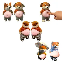 【新品】 LQHZC 3D犬 お腹 シール 柔らかいお腹 ぷにぷにシール かわいい 3D もっちりスクイーズ ステッカー シー ル帳 デコレーション 携帯電話飾り用 手帳用 日記帳用 ?用 手芸用品 ル (かわいい柴犬のステッカー6枚) 1