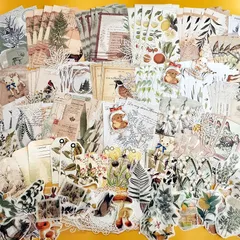 【新品】 シール コラージュ 素材 詰め合わせ フレークシール Ta Merry デザインペーパー 手帳シール ステッカー パック 260枚 セット 大容量 レトロ 背景紙 ペーパー 沢山 おしゃれ かわいい ヴィンテージ クラシック アンティーク 花 植 0