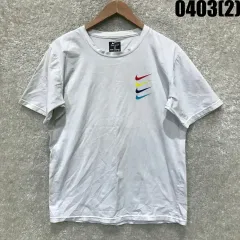 NIKE DRI-FIT 白 三色 スウッシュ 半袖 Tシャツ XL