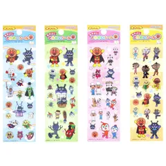 【新品】 サンスター文具 アンパンマン なかよしとうめいシール 4枚セット 0
