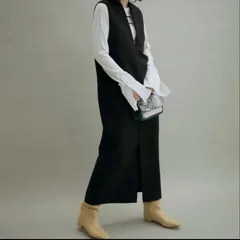 アダムエロペ 2WAYキーネックジャンパースカート  定価¥14,850 ブラック