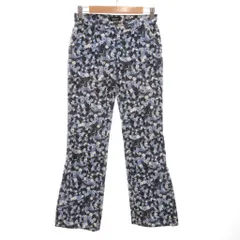 ソニアリキエル SONIA RYKIEL 花柄パンツ ストレッチ 裾ボタン 36 青 ブルー /GV ■GY43