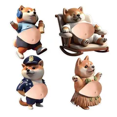 【新品】 IOLOYU ぷにぷに おなかシール 犬 猫 柔らかい 3D お腹 シール 4枚セット かわいい 癒し系 ぷにぷに触感 ストレス発散 スマホ貼り DIY用 手帳用 日記帳用 車用 デコレーション 手芸用品 もっちりスクイーズ 剥がせる 3D 立体 1