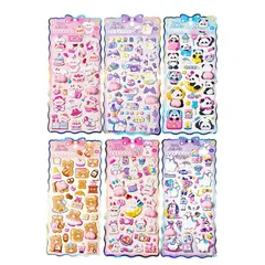 【新品】 【大満足6枚まとめ販売】ぷくぷくおしり 3D立体 ぷにぷに むにむに デコステッカー ごほうびシール 手帳 スマホ DIY 日記帳 女の子 子供 大人 プレゼント (6枚セット) 1