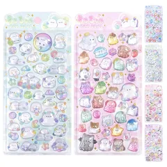 【新品】 【2枚セット】ボンボンシール ドロップシール セット ぷくぷく ぷっくり つやつや キラキラ 3D立体 平成レトロ かわいい ご褒美 女の子 平成女子 男の子 ぷにぷに 交換 (ピンク+グリーン) 1