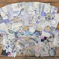 【新品】 コラージュ 素材 シール 詰め合わせ フレークシール Ta Merry デザインペーパー 手帳シール ステッカー パック 100枚 セット 大容量 レトロ 背景紙 ペーパー 沢山 おしゃれ かわいい ヴィンテージ クラシック アンティーク 海 ク 0