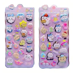 【新品】 【2枚セット】Honlackfu おしりぷにぷにシール 3D ぷっくり 可愛い 3D マシュマロ ふわふわ もちもち もっちりスクイーズ ステッカー シール帳 デコレーション 子供 女の子 DIY用 大人用 アルバム飾り用（Aセット） 1