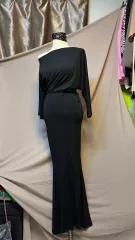 ブラック ロング ワンピース オフショルダー スタイル マーメイドフィット