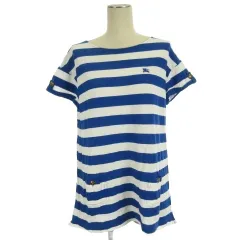バーバリーブルーレーベル BURBERRY BLUE LABEL ボーダー 半袖 Tシャツ 38 ホワイト ブルー 250930E