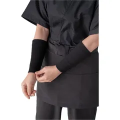 【新品】 火傷防止サポーター(黒-L) 1双 手首 調理 家事 揚げ物 左右兼用 男女兼用 アームカバー リストバンド SA-104