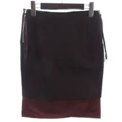 トーガ プルラ TOGA PULLA サイドジップ レイヤード スカート タイト ひざ丈 ボルドー系 34 XS位