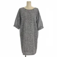 シップス SHIPS レオパード柄 ワンピース 半袖 ブルー ■GY43