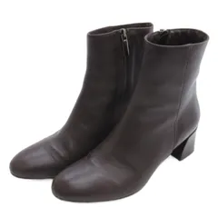 ファビオルスコーニ FABIO RUSCONI サイドジップ ショートブーツ レザー ブラウン系 36