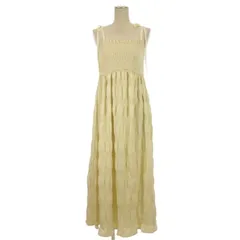 ラウアー LAUIR タグ付き キャミワンピース ロング シャーリング アイボリー L