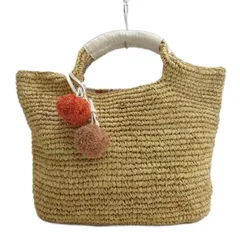 サマンサタバサ Samantha Thavasa カゴバッグ トート 編み込み ベージュ ■TC