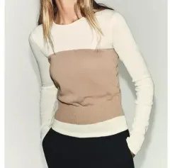 ZARA ザラ コントラスト ニット Tシャツ