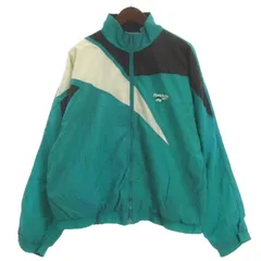 リーボック Reebok ジャケット ロゴ グリーン M ■GY12