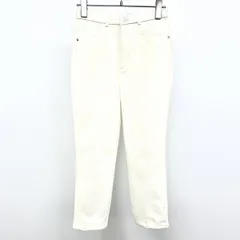 【新品/訳アリ】双葉商事(株) ストレッチパンツ テーパード センターラインデザイン 無地 ロング ポリなど S オフホワイト系 レディース