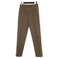 ドゥーズィエムクラス DEUXIEME CLASSE エブリデイアイライク EVERYDAY I LIKE スリット テーパード パンツ チェック 34 ブラウン 260212E ■TC