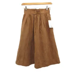 コルザ COLZA タグ付き フレアスカート ひざ丈 スエード 茶 ブラウン S