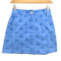 キャロウェイ CALLAWAY ミニスカート ロゴ刺繡 車デザイン 青 ブルー M ■YHS10