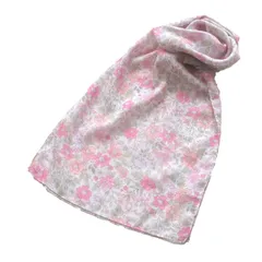 【新品】 コットン スカーフ ストール レディース 小さめ 春 春物 夏 用 夏用 春夏 薄手 冷感 UVカット 冷房対策 花柄 フラワー 夏用ストール 小花 綿 100% UV 紫外線対策 インド綿 [.a all over the world] (ピン