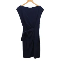 ダイアンフォンファステンバーグ DIANE von FURSTENBERG ノースリーブワンピース スカート ロング リボン 紺 ネイビー 4 約M