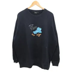 ビームス BEAMS セサミストリート クッキーモンスター トレーナー スウェット プリント 紺 ネイビー オーバーサイズ XL