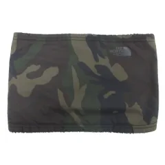 ザノースフェイス THE NORTH FACE リバーシブル ネックウォーマー マフラー ボア生地 カモフラ柄 黒 ブラック ■IBO91