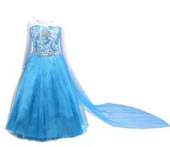 新品 [Dressy Daisy] 幼児 女の子 雪 プリンセス ドレス 子供 ハロウィン 仮装 お姫様 コスプレ クリスマス パーティー 衣装 青い サイズ 9～10歳 140