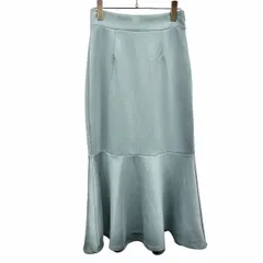 【新品】AZUL by moussy マーメイド カットソースカート 無地 裏地無し ロング ウエストゴム ポリなど M グリーンブルー系 レディース