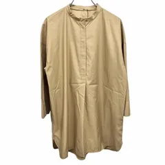 【新品】[印象N] COMME CA プルオーバー / シャツ / チュニック レディース L 11 ベージュ 綿×ポリ×トリアセテート フライフロント 薄手 バンドカラー 無地 ７分袖のサムネイル