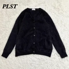 【美品】 PLST アンゴラ混 ニットカーディガン 2 ブラック