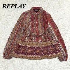 【美品】 REPLAY 総柄長袖シャツブラウス S レッド ブラウン 2026年最新】REPLAY レディース 長袖 シャツ・ブラウスの人気アイテム