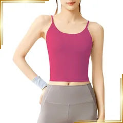 【新品】 [Oekki] ヨガウェアトップカップ付き タンクトップレディース 女性用キャミソールベスト スポーツブラ ウィメンズスポーツトップス伸縮性速乾性 インドアフィットネス通勤インナーウェア 0