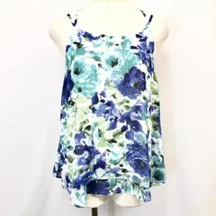 【新品】[印象N] INGNI イング M レディース 女性 薄手 ショート丈花柄チュニックキャミソール 裏地付き ポリエステル100% ブルー 青