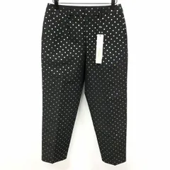 【新品】[印象N] Jines ジネス パンツ レディース 38 ブラック(金属繊維：ゴールド) 黒 綿×ポリ×金属繊維 ジップフライ フロントホック テーパード 裏地付き 1タックのサムネイル