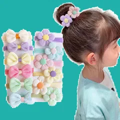 キッズ 蝶結び 絡まない リボン 痛くない 髪ゴム 花 幼児 女の子 カラフル ヘアアクセサリー 髪留め 可愛い 髪飾り 女の子 おしゃれ キッズ ベビー 12本セット 赤ちゃん 幼稚園 子供 保育園 (A ヘアゴム 12本)