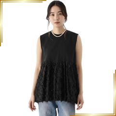 未使用 グレースコンチネンタル ビジューペプラムノースリーブ 