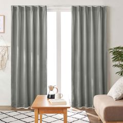 兩件組 寬100 無地 遮光窗簾 附綁帶 可調掛鉤 簡約 時尚 北歐 風格 遮光 簡約 可水洗 兩件裝 新生活 單身公寓 窗簾 搬家 (窗簾兩件 貝爾納(BELLUNA) 556475-101)