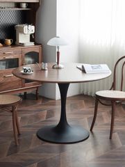 【免運費】圓桌 餐桌 寬60公分 寬70公分 寬80公分 邊桌 咖啡桌 在家工作 書桌 工作檯 餐桌 客廳桌 電腦桌 (60公分，棕色)