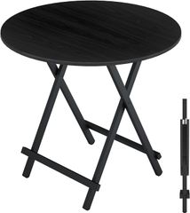 【免運費】圓桌 Probasto 折疊桌 餐桌 直徑約80×高74公分 邊桌 緊湊型 桌子 完工品 在家工作 書桌 工作台 餐桌 電腦桌（黑色）