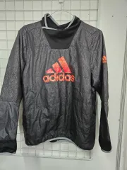 adidas アディダス ウィンドブレーカー ブラック オレンジ ロゴ