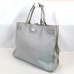 FURLA フルラ 本革 レザー ハンドバッグ 水色系 レディース ロゴ A4収納可能 トートバッグ