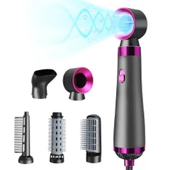 【5in1 多機能】ドライヤー 大風量 速乾 付属品5種 ヘアドライヤー カールドライヤー 3段階冷熱風量調節 くるくるドライヤー マイナスイオン 過熱防止機能 熱風ブラシ 恒温ヘアケア ストレート/カーリーヘア/ボリュームアップ 家庭用/ヘ 571f9229