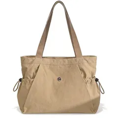 【在庫処分】お出かけ かわいい 通勤通学 軽量 ショルダー 2way 撥水 横 a4 無地 ファスナー付き バッグ 大容量 ナイロンバッグ レディース トートバッグ