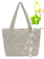 【特価商品】トートバッグ レディース ファスナー付き 可愛い 軽量 大容量 キルティング ふわふわ ナイロンマザーズバッグ シンプル ショルダーバッグ 通勤 通学 旅行 出張 おしゃれ 男女兼用