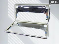 【割れ無し!!】トヨタ TOYOTA 純正 ナンバーフレーム ナンバープレート 2枚 穴間 : 約21cm 縦 : 約17.5cm 横 : 約34cm 08407-00710 即納 棚のサムネイル
